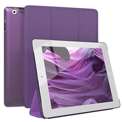 Abbildung von EAZY Case Schutzhülle für iPad 2 / 3 4 Hülle 9.7 Zoll Smart Cover Tablet Smartcase zum Aufstellen Klapphülle mit Standfunktion Sleep Wake Up Funktion Tasche Kunstleder Etui Lila