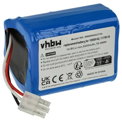 Abbildung von vhbw 1x Akku kompatibel mit Miele Scout RX3, RX2 Saugroboter (5200 mAh, 14,8 V, Li Ion, ohne Gehäuse)