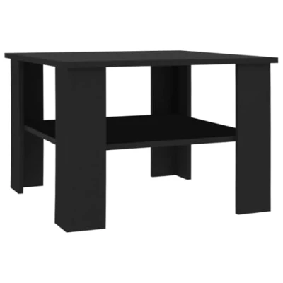Abbildung von vidaXL Couchtisch 1 Ablagefach Beistelltisch Wohnzimmertisch Kaffeetisch Sofatisch Tisch Teetisch Telefontisch Schwarz 60x60x42cm Holzwerkstoff