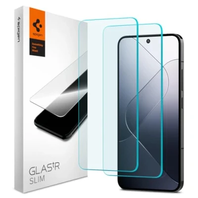 Abbildung von 2er pack Xiaomi 13 Panzerglas Spigen Screenprotector tR Slim (2Pack) GLAStR Displayschutzfolie + Applicator 2 für das