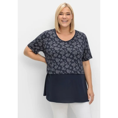 Abbildung von Sheego Tshirt print, Damen, Größe: 40/42, Tiefblau