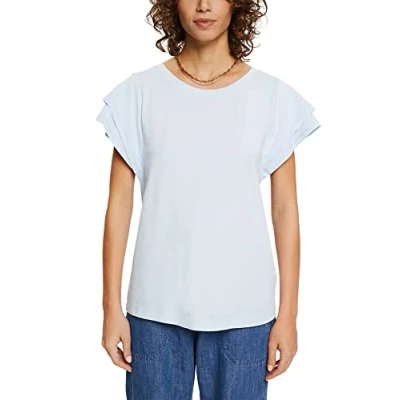 Abbildung von ESPRIT Damen 032EE1K305 T Shirt, 440/LIGHT Blue, M