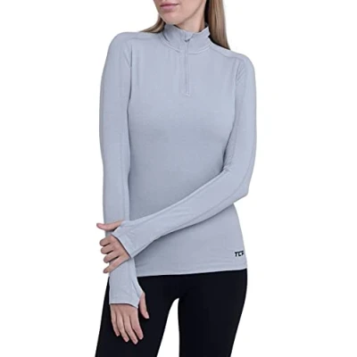 Abbildung von TCA Damen Fusion Quickdry Leichtes Laufshirt mit Reißverschlusstasche Grau, L