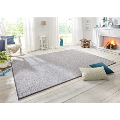 Abbildung von BT Carpet Wolly Läufer Wohnzimmerteppich Flachgewebe Kurzflor Woll Optik Wolle Skandi Look Esszimmer, Wohnzimmer, Kinderzimmer, Schlafzimmer Creme, 80x150cm