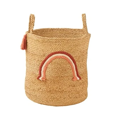 Abbildung von VERTBAUDET Kinderzimmer Flechtkorb, Regenbogen beige