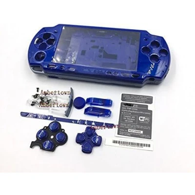 Abbildung von Ersatzgehäuse für Sony PSP 2000 2001 2002 2003 2004 Serie, vollständiges Gehäuse mit Tastensatz (Dunkelblau)