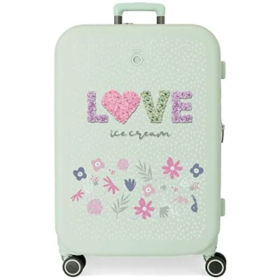 Abbildung von Enso Love Ice Cream Mittelgroßer Koffer Grün 48 x 70 28 cm Starres ABS Integrierter TSA Verschluss 79 l 4,32 kg 4 Doppelräder