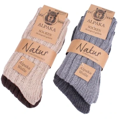 Abbildung von BRUBAKER Kuschelsocken warme dicke Alpaka Socken (4 Paar, 100% Alpakawolle) Wintersocken für Damen und Herren