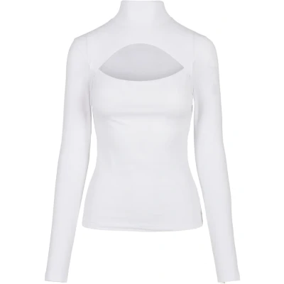 Abbildung von Urban Classics Cutout Turtleneck Langarmshirt, Damen, Größe: XS, White