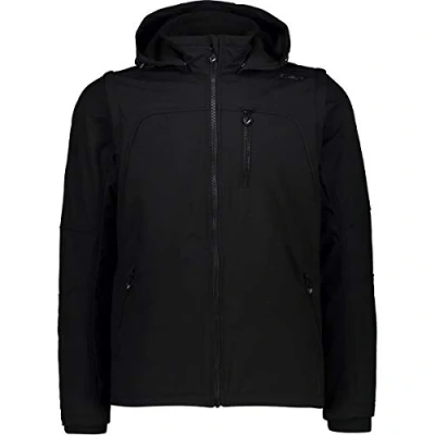 Abbildung von CMP Herrenjacke mit Kapuze und abnehmbaren Ärmeln, Schwarz, 50
