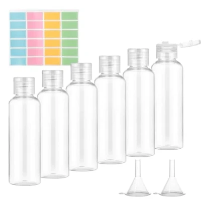 Abbildung von Reiseflaschen Set, Romon 100ML zum Befüllen Reiseset mit Kleinem Trichter Reise Flaschen Plastikflaschen Leer Flug Flasche Kosmetik Travel Bottles