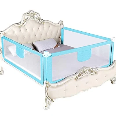 Abbildung von HUOLE Rausfallschutz Bett, Bettgitter für Kinder, Babybettgitter Kleinkinder, Kinderbettgitter mit luftiges Netz, Bed Rail stabile Bauweise, einfache Montage 1,8 m dunkelgrau