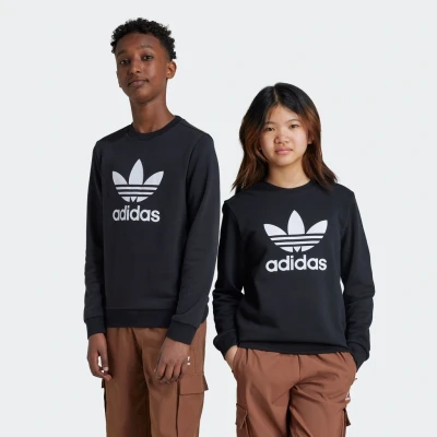 Abbildung von adidas Originals Trefoil CREW Junior Unisex Sweatshirt für Kinder, Größe: 128, Black