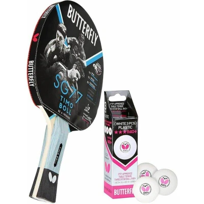 Abbildung von Butterfly 1x Timo Boll SG77 Tischtennisschläger + 3x 40+ 3*** Tischtennisbälle