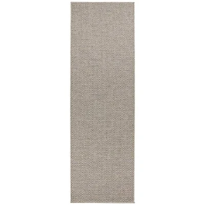 Abbildung von BT Carpet Nature Läufer In und Outdoor Schlingen Küchenläufer rutschfest Flachgewebe Kurzflor Woll Optik Fineloop Küchenteppich für Flur, Garten, Terrasse, Badezimmer Grau Mehrfarbig, 80x250cm