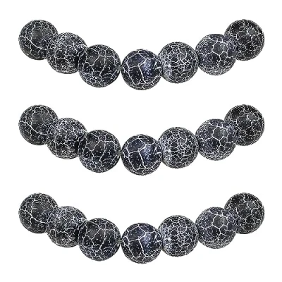 Abbildung von MJDCB Perlen zum Auffädeln 10mm 35 stück Schwarzer Drachenader Achat Halbedelsteine mit Loch Natürliche Lose Runde Steinperlen für Herstellung Schmuck Armbänder Halsketten