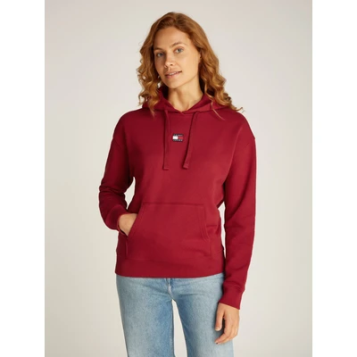 Abbildung von Tommy Jeans Badge Hoodie Sweatshirt, Damen, Größe: Small, Regatta red