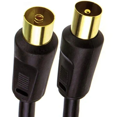 Abbildung von kenable RF Koaxialkabel TV Antenne Anschlusskabel Koax Stecker Zum Buchse Schwarz RG59 Kabel Vergoldeten 3 m [3 Meter/3m]