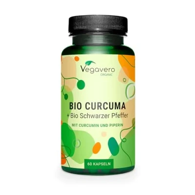 Abbildung von Bio Kurkuma Kapseln Einzigartig: Curcuma Extrakt kein Pulver 14.200 mg Äquivalent pro Einheit 152 Curcumin Mit Piperin 60 Stück Vegan Deutsche Produktion von Vegavero®