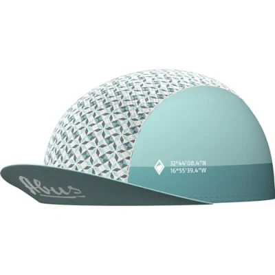 Abbildung von ABUS Race Cap stylische Cycling mit Sweatband Schutz vor Sonne, Insekten und Schweiß passt unter den Rennradhelm für Damen Herren Hellblau Muster, Größe S