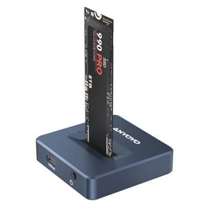 Abbildung von M.2 NVMe Docking Station, ANYOYO 10Gbps Dockingstation für M/B&amp;M Key SSD, Werkzeuglos USB 3.2 Gen 2 Gehäuse C SSD 2230 2242 2260 2280