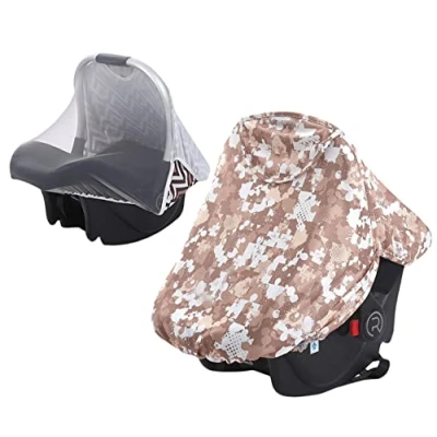 Abbildung von 2 in1 Universal Sonnenverdeck für Babyschale Sonnendach mit Insektenschutz UPF 50+ UV Schutz Verdeck Maxi Cosi Cabrio/CabrioFix/Pebble/Citi Sonnenschutz