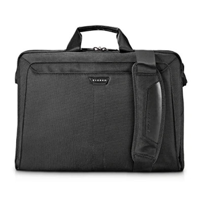 Abbildung von Everki Lunar Laptoptasche für Notebooks bis 18,4 Zoll (46,7 cm) mit Akten und Zubehör Fach, Trolley Lasche wasserabweisendem Außenmaterial, Schwarz