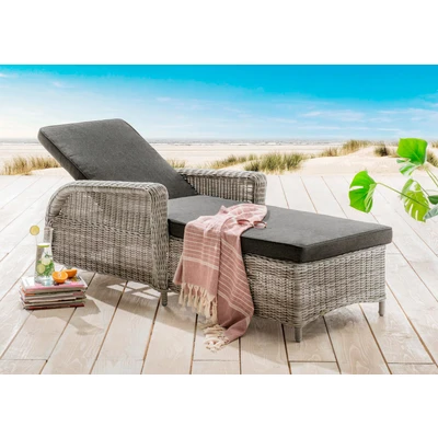 Abbildung von Destiny Gartenliege &quot;CASA&quot;, Polyrattan mit Rollen, 5fach verstellbar, inkl. Auflage