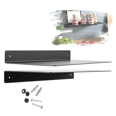 Abbildung von SOTECH Design Wandregal Hover III 350 x 130 30 mm schwarz, Wandmontage, Wandboard inkl. Befestigungsset für Bad Küche oder Wohnzimmer