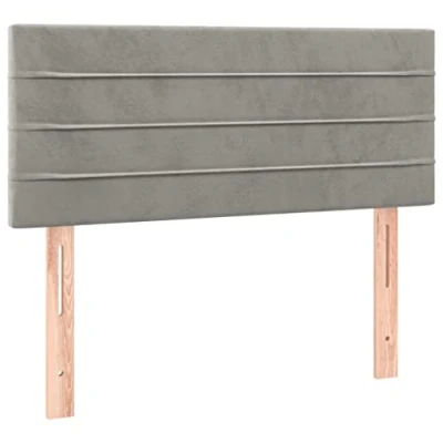 Abbildung von vidaXL Kopfteil Polsterkopfteil Betthaupt Bettkopfteil für Bett Bettgestell Bettrahmen Schlafzimmer Bettzubehör Hellgrau 80x5x78/88cm Samt