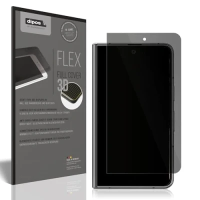 Abbildung von dipos Flex Privacy Blickschutz Folie matt passend für Google Pixel Fold Schutzfolie mit 100% Displayabdeckung, Fingerprint Kompatibel, Case Friendly, Full Cover, Sichtschutz Filter 2way