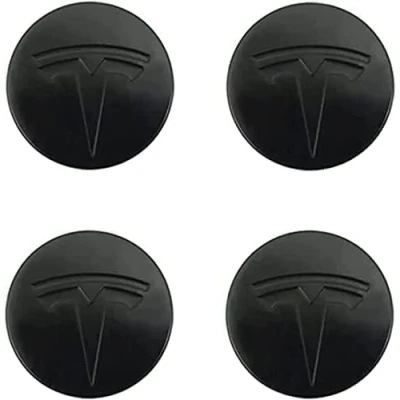 Abbildung von SANQIUTOU 4 Stück Nabendeckel Aufkleber für Tesla Model 3 X S 56MM,Nabenkappen Abzeichen Sticker Auto Radnabenkappen Felgen Dekorationsaufkleber,E