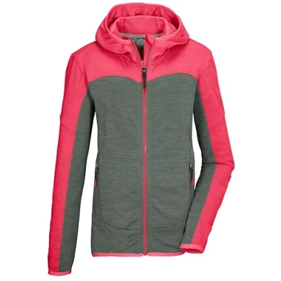 Abbildung von Killtec Strickjacke &quot;KOS 167 GRLS FLX JCKT&quot;, Colourblock Design, Kapuze, Kinnschutz, Stretch Komfort, Zipper Taschen