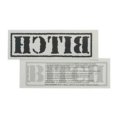 Abbildung von 10 x Großes Stempel Bitch Tattoo Schriftzug in schwarz Sexy Kinky (10)