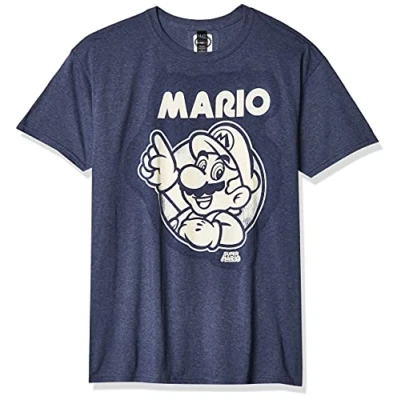 Abbildung von Nintendo So Mario Herren T Shirt, Premium Navy Heather, Groß