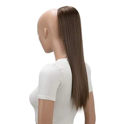 Abbildung von CAISHA 55cm Haarteil Nina mit Kordelverschluss Zopf Haarverlängerung Glatt Hellbraun PH506