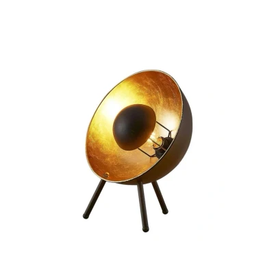Abbildung von Lindby Tischlampe Muriel, Höhe 38 cm, schwarz, gold, Metall