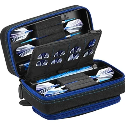Abbildung von Casemaster by GLD Products Plazma Pro Darttasche/Brieftasche mit Saphir Reißverschluss und Handyfach, Saphirbesatz