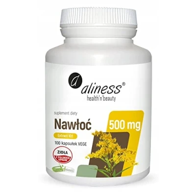 Abbildung von Aliness Goldrute 500mg Extrakt 10:1, Urinäres System, Nahrungsergänzungsmittel mit Pflanzenextrakten, 100 kapseln