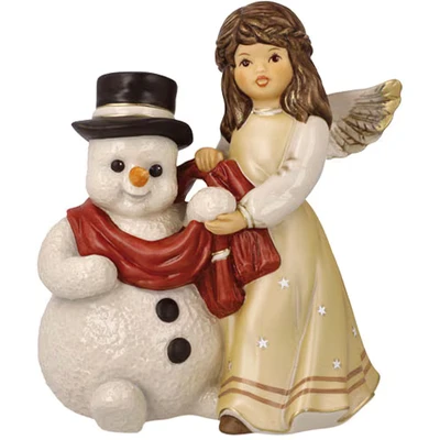 Abbildung von Goebel Engelfigur &quot;Engel Kuschelige Winternacht, Weihnachtsdeko, Höhe ca. 14,5 cm&quot;, Sammlerfigur, Weihnachtsfigur, Dekofigur aus Steingut