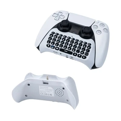 Abbildung von Mcbazel Kabellose Tastatur für PS5 Controller, Bluetooth 3.0 Gamepad Chatpad Controller mit Eingebautem Lautsprecher &amp; 3.5MM Audio Jack