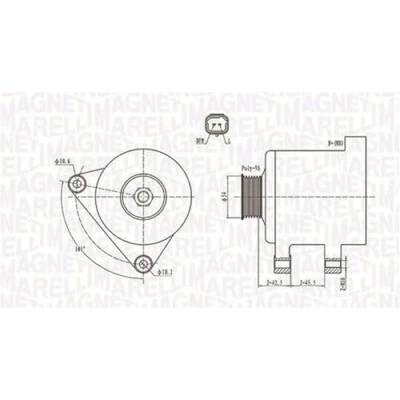Abbildung von MAGNETI MARELLI 063731674010 Lichtmaschine 12V 150A PEUGEOT: 206 Schrägheck, 607 Limousine, 407 CITROËN: C2 Schrägheck