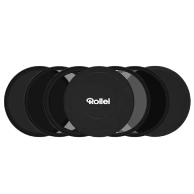 Abbildung von Rollei F:X Pro Magnetische ND Rundfilter Set Mark II in 77mm. Magnet Filter/Graufilter bestehend aus CPL,ND8, ND64,ND1000 und magnetischen Basisring ideal für die Langzeitbelichtung