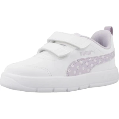 Abbildung von Puma Courtflex V3 Dotty Unisex Laufschuh Straße für Kinder, Größe: 25, White/lilac frost Schuhe