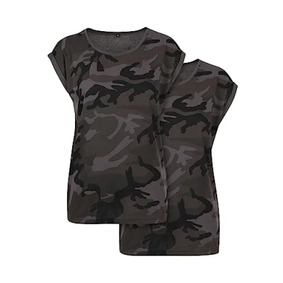 Abbildung von Build Your Brand Damen Ladies Extended Shoulder Camo Tee 2 Pack 5XL darkcamo