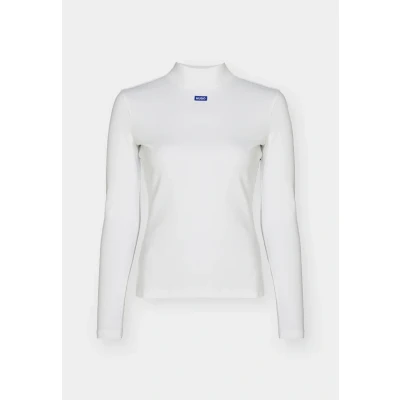 Abbildung von HUGO EASY Longsleeve Langarmshirt, Damen, Größe: Medium, White