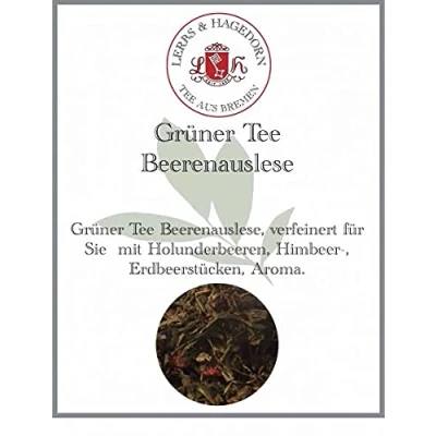 Abbildung von Lerbs &amp; Hagedorn, Grüner Tee Beerenauslese Beerenfrucht Geschmack 250g (ca. 21 Liter) Holunderbeeren, Himbeeren, Erdbeerstücken
