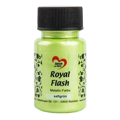 Abbildung von Ideen mit Herz Royal Flash, Acryl Farbe, metallic, feinsten Glitzerpartikeln, 50 ml (saftgrün)