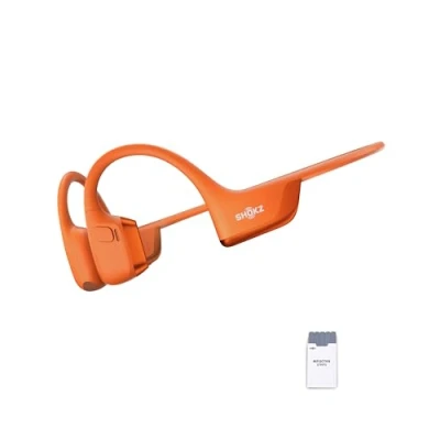 Abbildung von SHOKZ OpenRun Pro 2 Knochenschall Sportkopfhörer, Open Ear Ohrhörer mit Bluetooth 5.3, Mikrofon Geräuschunterdrückung, IP55 wasserdicht, 12 Std. Wiedergabe, USB C Schnellladung, Orange
