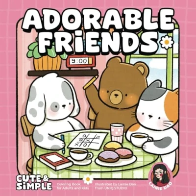 Abbildung von Adorable Friends: Cute &amp; Simple Coloring Book for Adults Kids